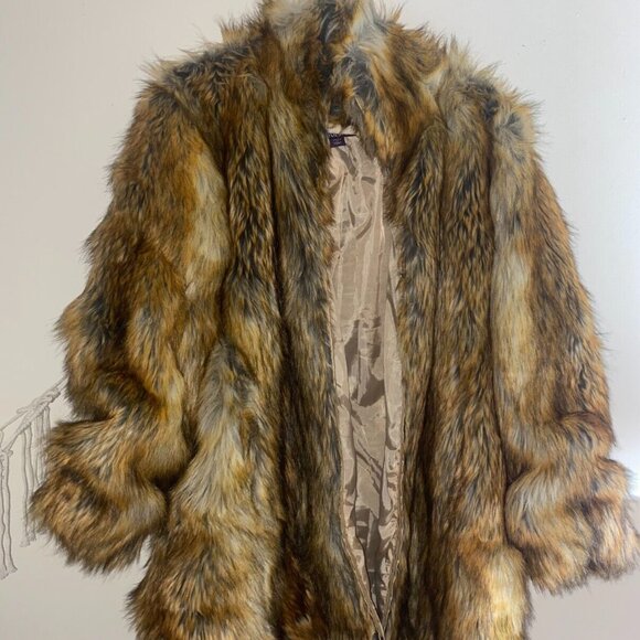 Roaman's Ladies Plus Size Faux Fur Coat - Picture 1 of 4